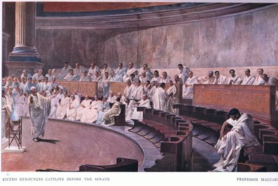 Cicero Denounces Catiline Before the Senate, from a Fresco, from The Gresham Publishing Company Ltd, 1920 by Cesare Maccari